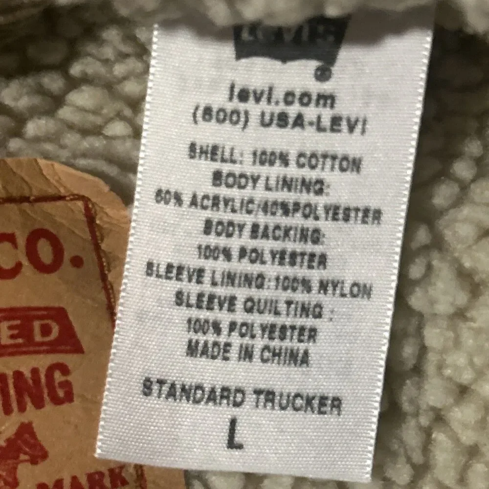 Levi's Corduroy And Sherpa Trucker Vest Size Large Beige Taupe Country Workwear